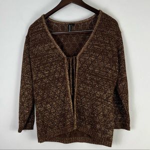 Jason Maxwell Cardigan Brown & Gold Size Medium